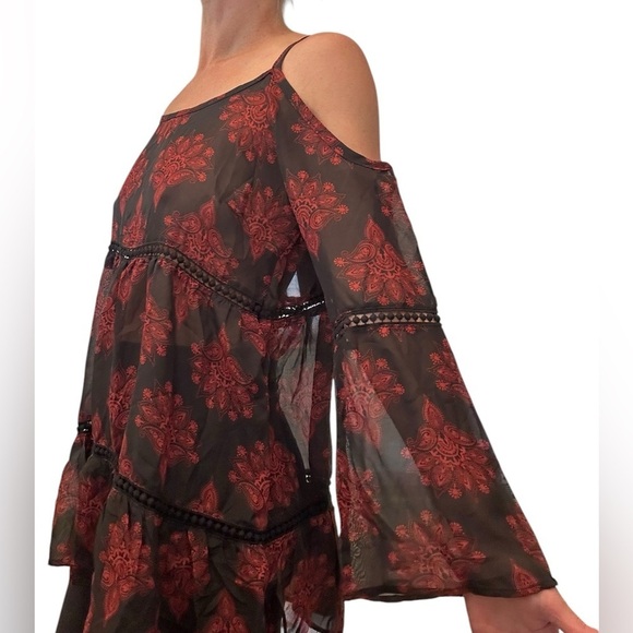 Whimsy Goth Dark Romantic Tunic Dress Blouse Red Black 🥀 Small - Picture 2 of 9